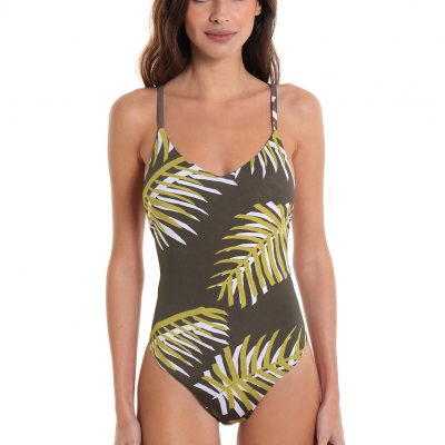 One-Piece Swimsuit São Conrado Island Leaf